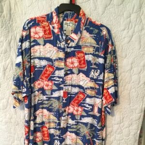 BIG DOG LAVA LOUNGE  MENS BUTTON DOWN SHORT SLEEVE   SZ XL VINTAGE SHIRT